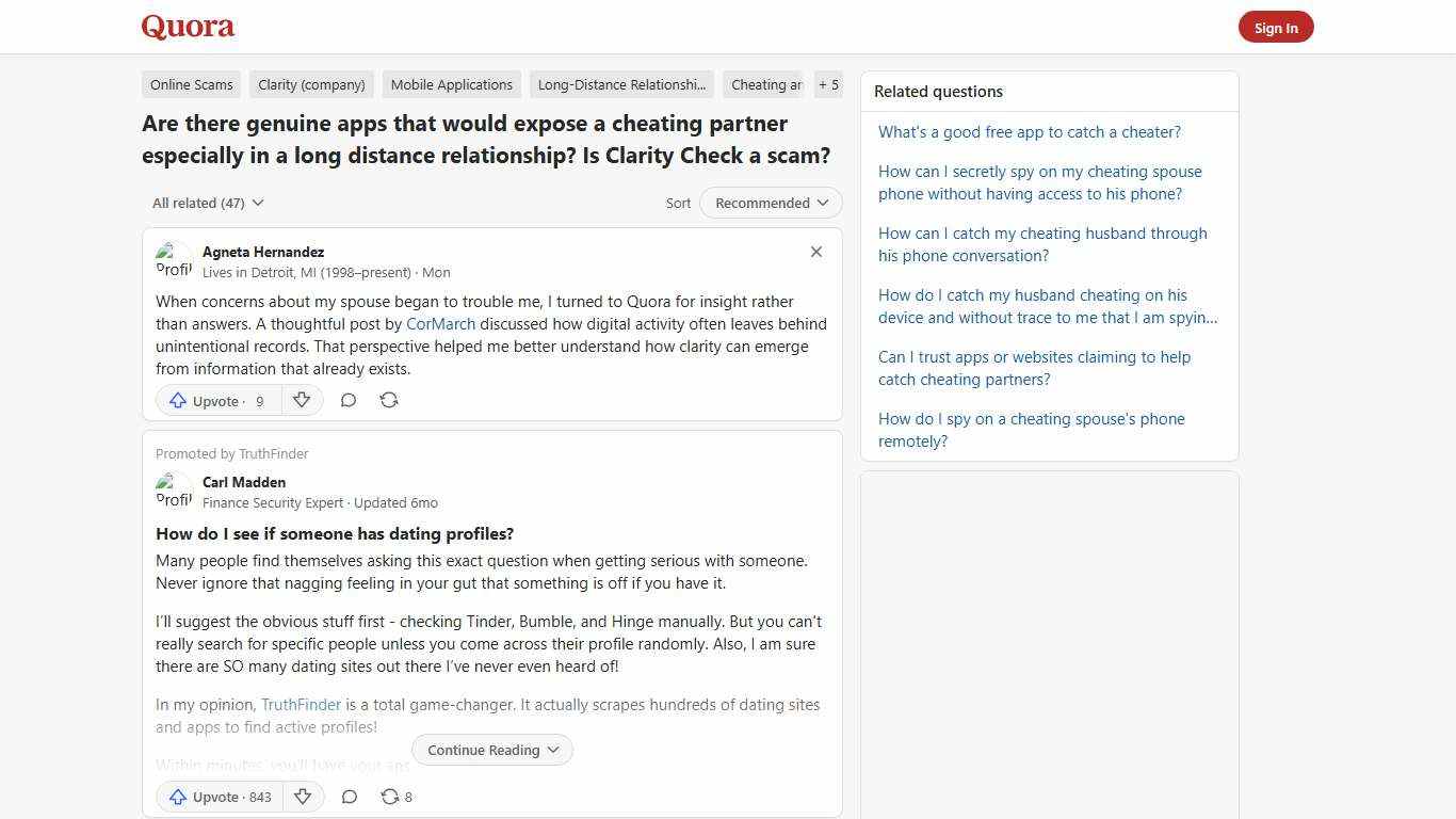 Are there genuine apps that would expose a cheating partner especially in a long distance relationship? Is Clarity Check a scam? - Quora